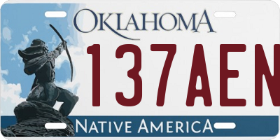 OK license plate 137AEN