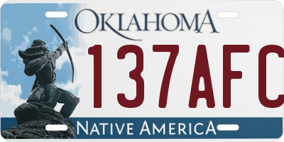 OK license plate 137AFC