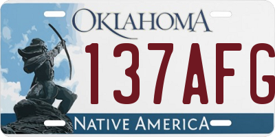 OK license plate 137AFG
