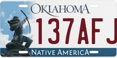 OK license plate 137AFJ