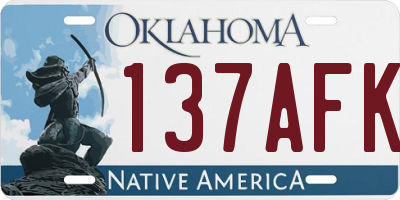 OK license plate 137AFK