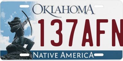 OK license plate 137AFN