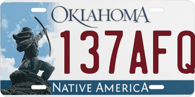 OK license plate 137AFQ