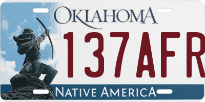 OK license plate 137AFR