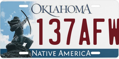 OK license plate 137AFW