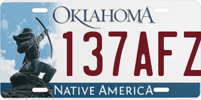 OK license plate 137AFZ