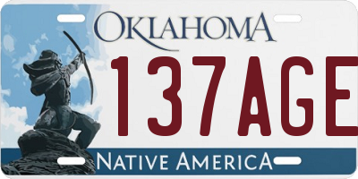 OK license plate 137AGE