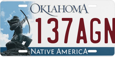 OK license plate 137AGN