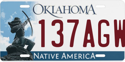 OK license plate 137AGW