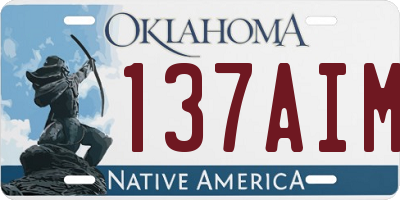 OK license plate 137AIM