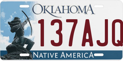 OK license plate 137AJQ