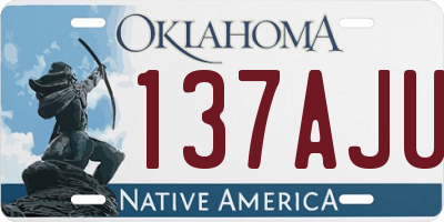 OK license plate 137AJU