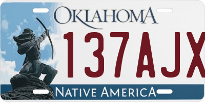 OK license plate 137AJX