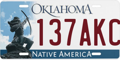 OK license plate 137AKC