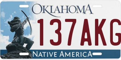 OK license plate 137AKG