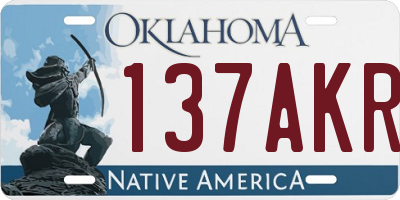 OK license plate 137AKR