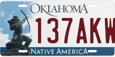 OK license plate 137AKW