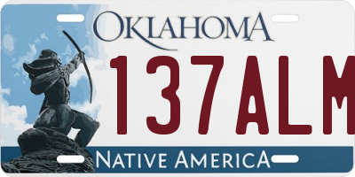 OK license plate 137ALM