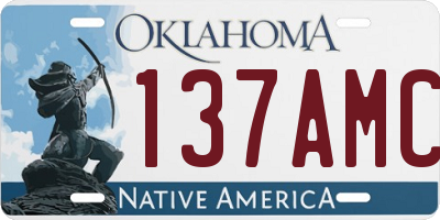 OK license plate 137AMC