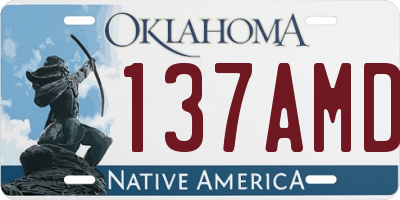 OK license plate 137AMD