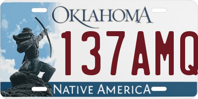 OK license plate 137AMQ