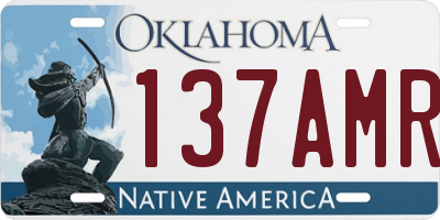 OK license plate 137AMR