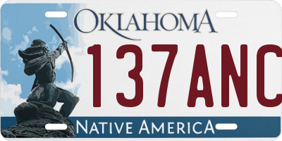 OK license plate 137ANC