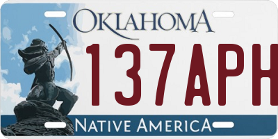 OK license plate 137APH