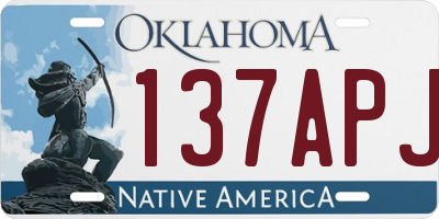OK license plate 137APJ