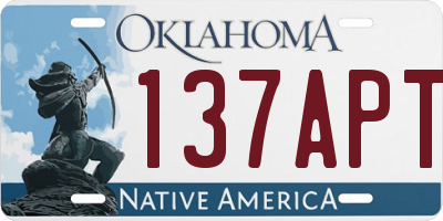 OK license plate 137APT