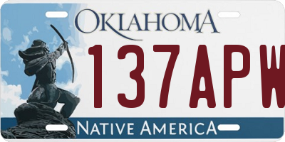 OK license plate 137APW