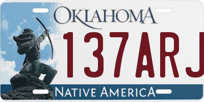 OK license plate 137ARJ