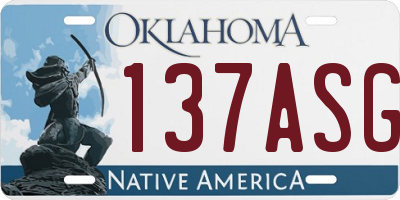 OK license plate 137ASG