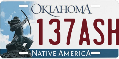 OK license plate 137ASH