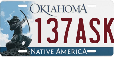 OK license plate 137ASK