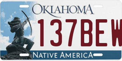OK license plate 137BEW