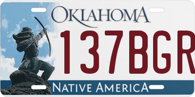 OK license plate 137BGR
