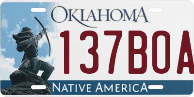 OK license plate 137BOA