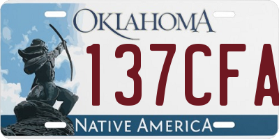OK license plate 137CFA