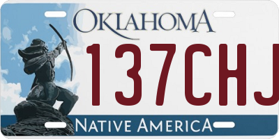 OK license plate 137CHJ
