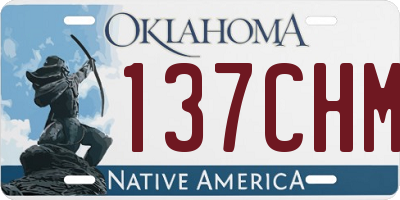 OK license plate 137CHM