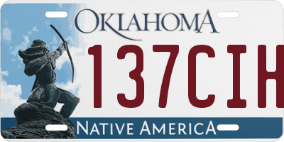OK license plate 137CIH