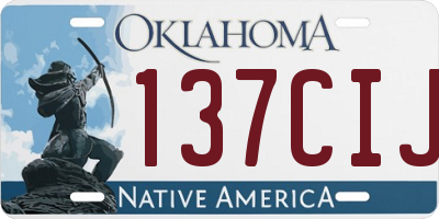 OK license plate 137CIJ