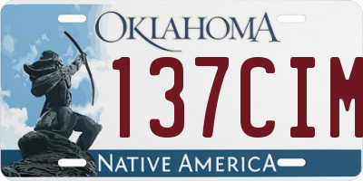 OK license plate 137CIM