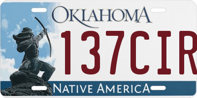 OK license plate 137CIR