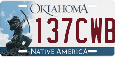 OK license plate 137CWB