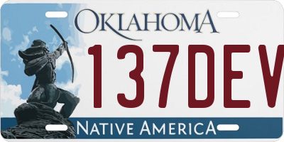 OK license plate 137DEV
