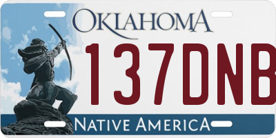 OK license plate 137DNB