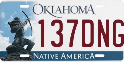 OK license plate 137DNG
