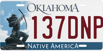 OK license plate 137DNP